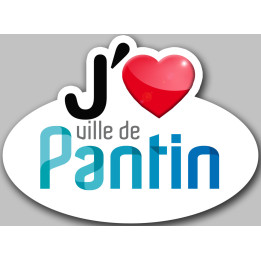 j'aime Pantin - 15x11cm - Sticker/autocollant