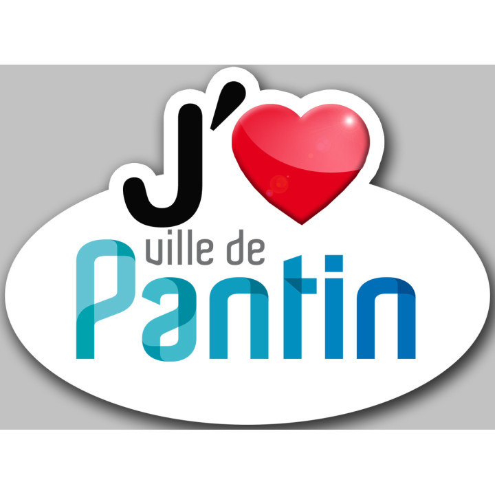 j'aime Pantin - 15x11cm - Sticker/autocollant