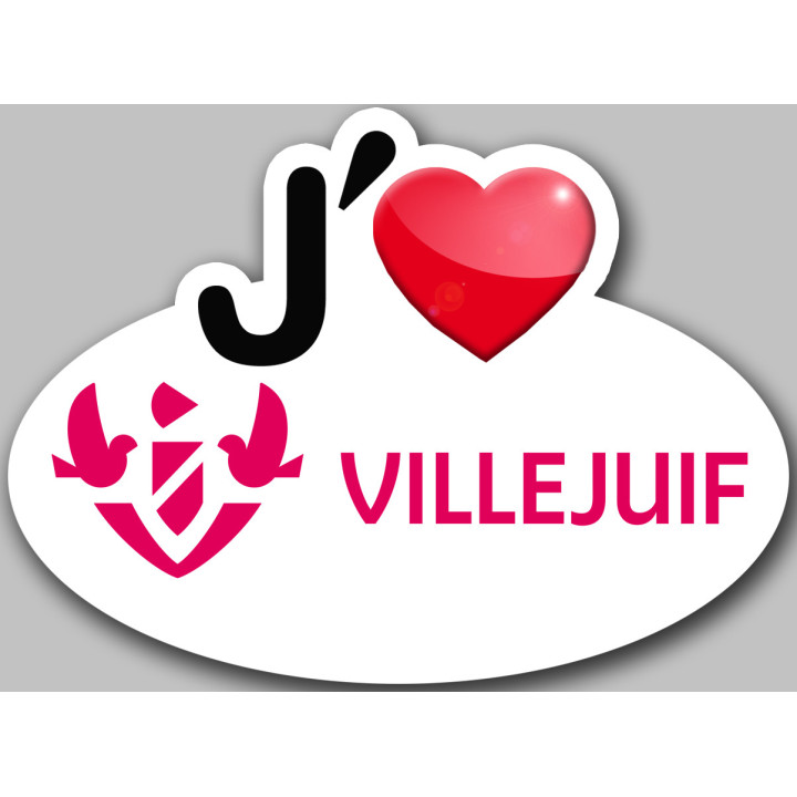 j'aime Villejuif - 15x11cm - Sticker/autocollant