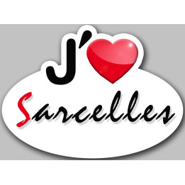 j'aime Sarcelles - 5x3.7cm - Sticker/autocollant