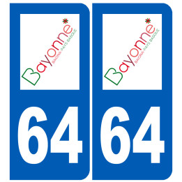 immatriculation 64 Bayonne - Sticker/autocollant