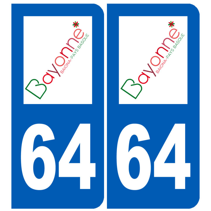 immatriculation 64 Bayonne - Sticker/autocollant