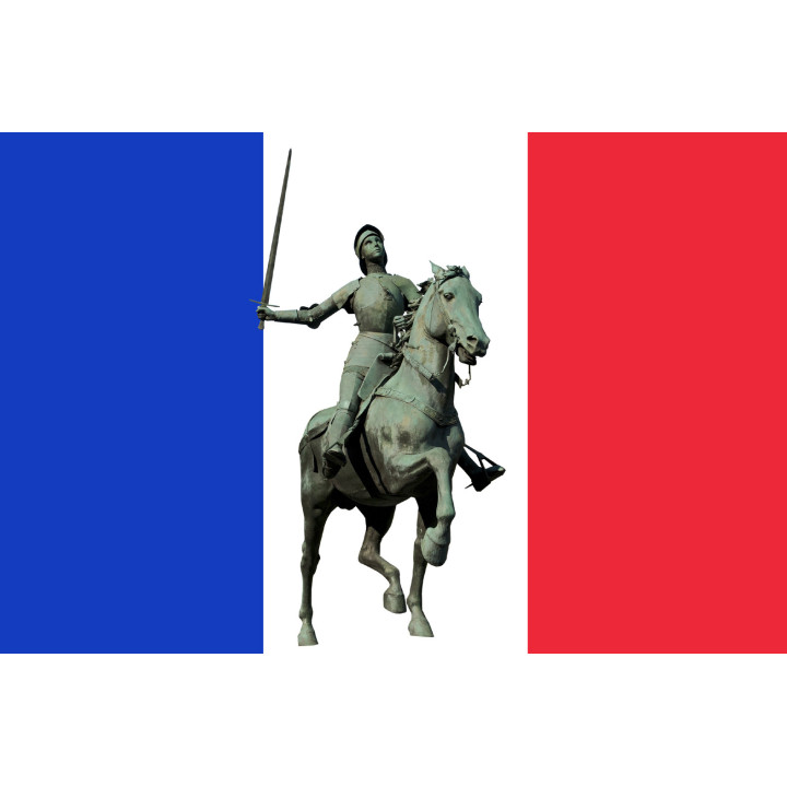 Drapeau Jeanne d'Arc - 15x10cm - Sticker/autocollant