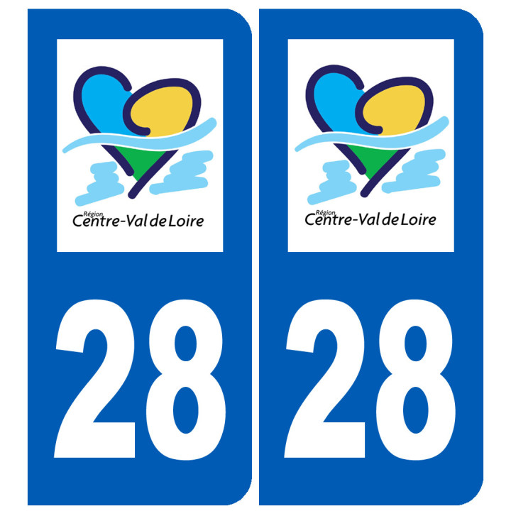 immatriculation 28 Centre Val de Loire - Sticker/autocollant