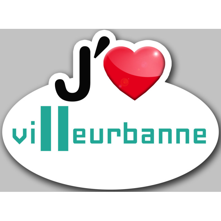 j'aime Villeurbanne - 15x11cm - Sticker/autocollant
