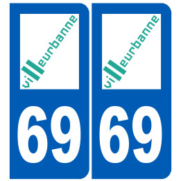 immatriculation Villeurbanne 69 - Sticker/autocollant