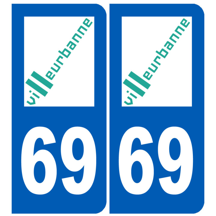 immatriculation Villeurbanne 69 - Sticker/autocollant