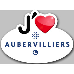 j'aime Aubervilliers - 15x11cm - Sticker/autocollant