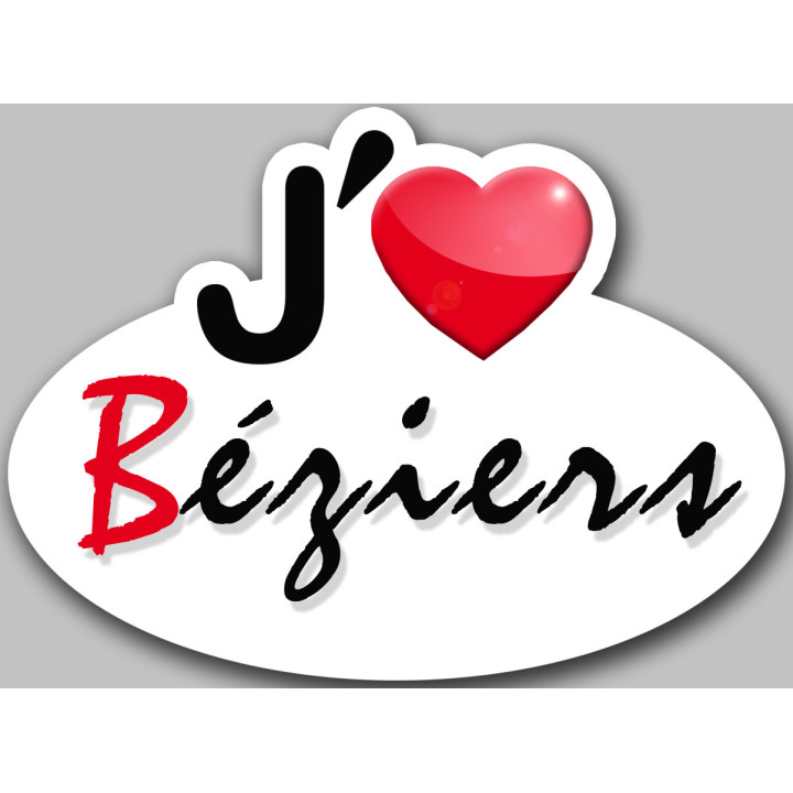 j'aime Béziers - 15x11cm - Sticker/autocollant