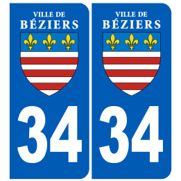 immatriculation Béziers 34 - Sticker/autocollant