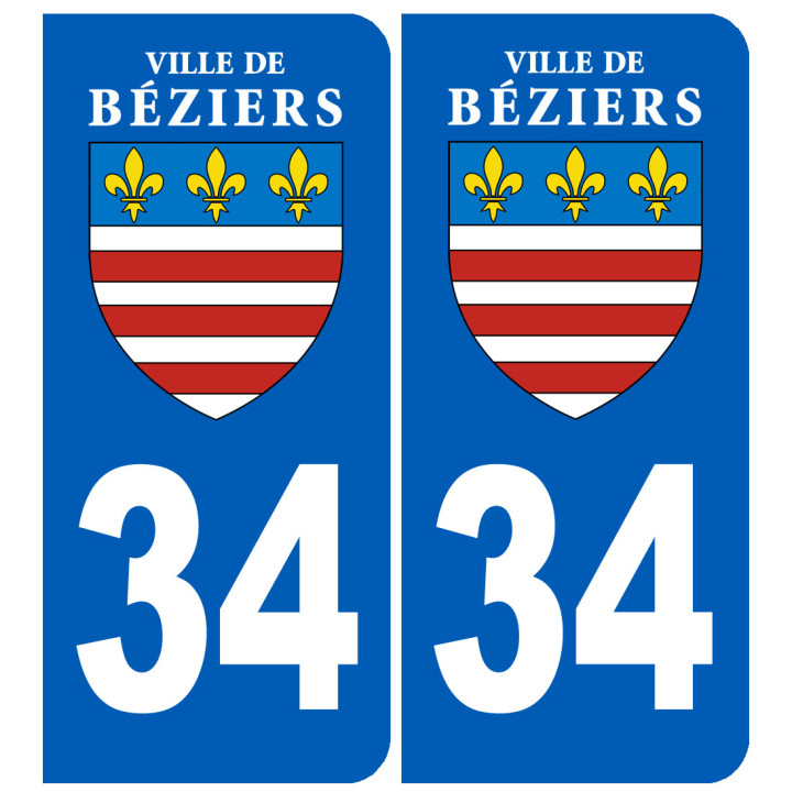 immatriculation Béziers 34 - Sticker/autocollant