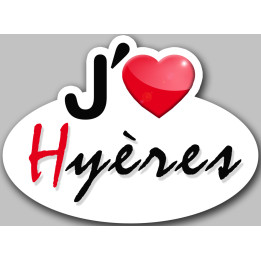 j'aime Hyères - 15x11cm - Sticker/autocollant
