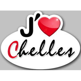 j'aime Chelles - 15x11cm - Sticker/autocollant