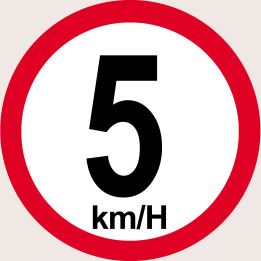 Disque de vitesse 5km/h rouge (20cm) - Sticker/autocollant