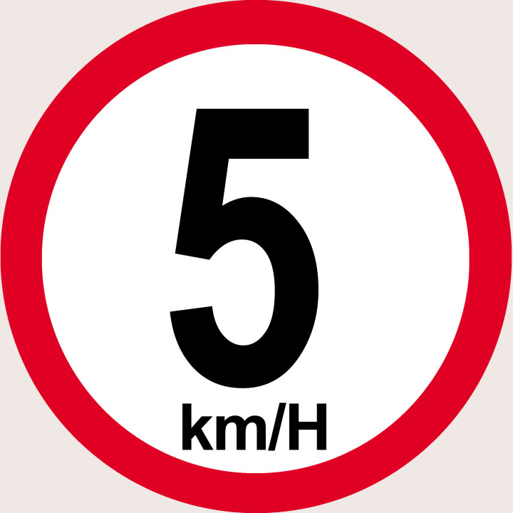Disque de vitesse 5km/h rouge (20cm) - Sticker/autocollant