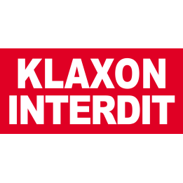 Klaxon interdit - 30x14cm - Sticker/autocollant