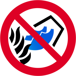 Ne pas éteindre avec de l'eau (20cm) - Sticker/autocollant