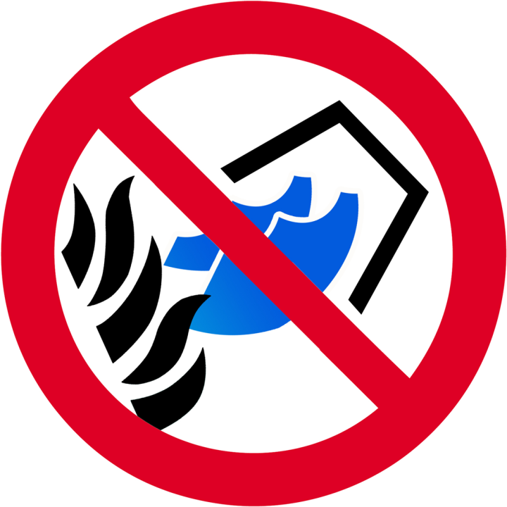 Ne pas éteindre avec de l'eau (20cm) - Sticker/autocollant