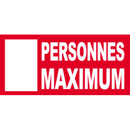 Personnes maximum à noter - 20X9cm - Sticker/autocollant