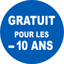 Gratuit pour les moins de 10 ans - 20x20cm - Sticker/autocollant