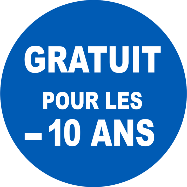 Gratuit pour les moins de 10 ans - 15x15cm - Sticker/autocollant