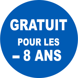 Gratuit pour les moins de 8 ans - 5x5cm - Sticker/autocollant