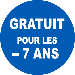 Gratuit pour les moins de 7 ans - 10x10cm - Sticker/autocollant