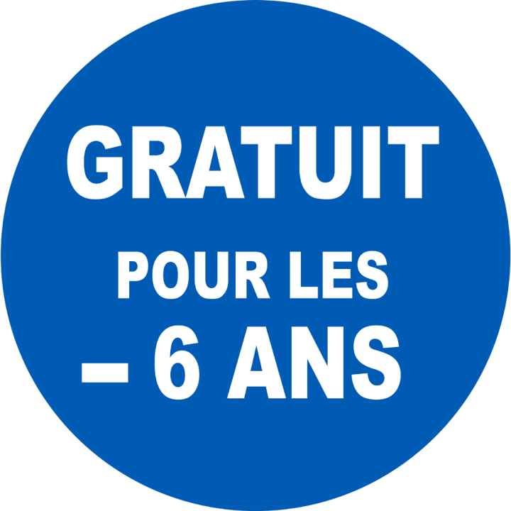 Gratuit pour les moins de 6 ans - 15x15cm - Sticker/autocollant