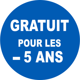 Gratuit pour les moins de 5 ans - 15x15cm - Sticker/autocollant