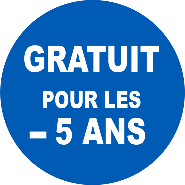 Gratuit pour les moins de 5 ans - 5x5cm - Sticker/autocollant