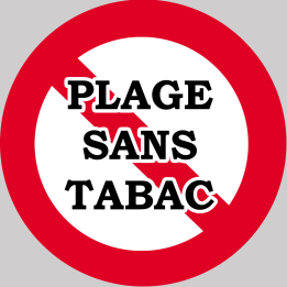 Plage sans tabac - 5x5cm - Sticker/autocollant