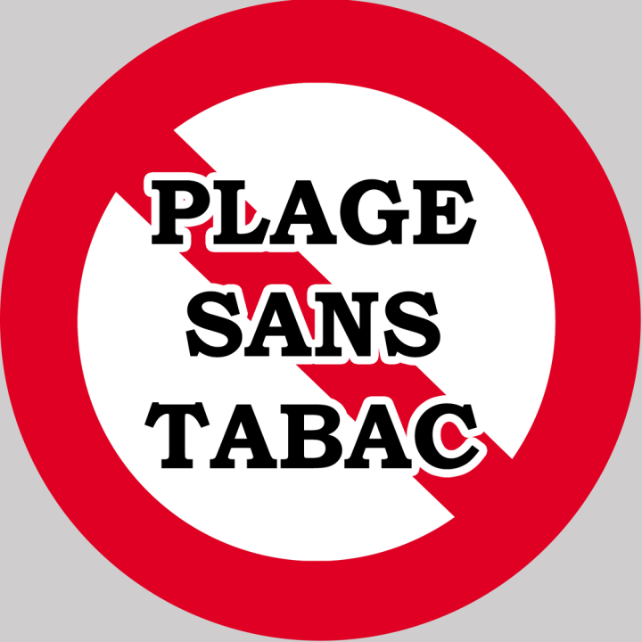 Plage sans tabac - 5x5cm - Sticker/autocollant