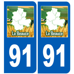 Immatriculation 91 Beauce - Sticker/autocollant