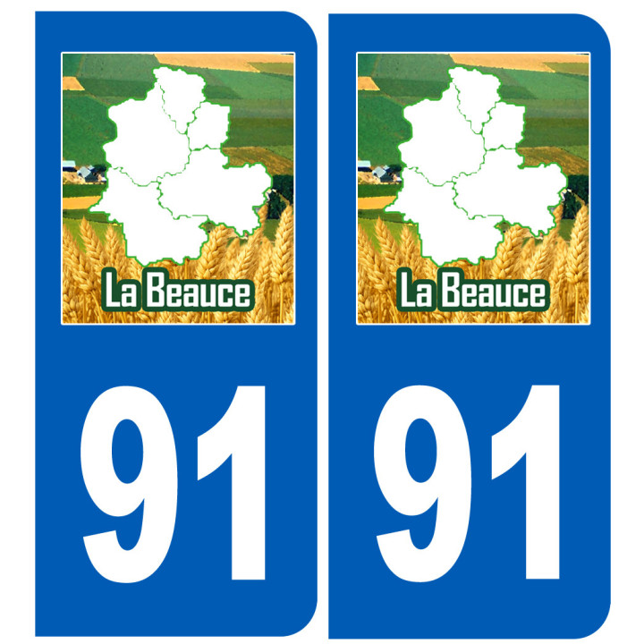 Immatriculation 91 Beauce - Sticker/autocollant