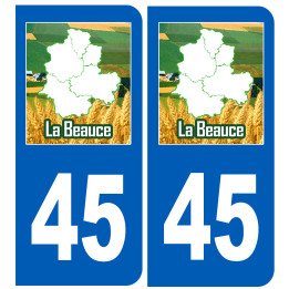Immatriculation 45 Beauce - Sticker/autocollant
