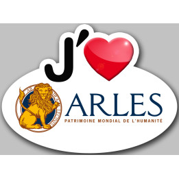 j'aime Arles - 5x3.7cm - Sticker/autocollant