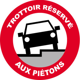 Trottoir réservé aux piétons (15x15cm) - Sticker/autocollant