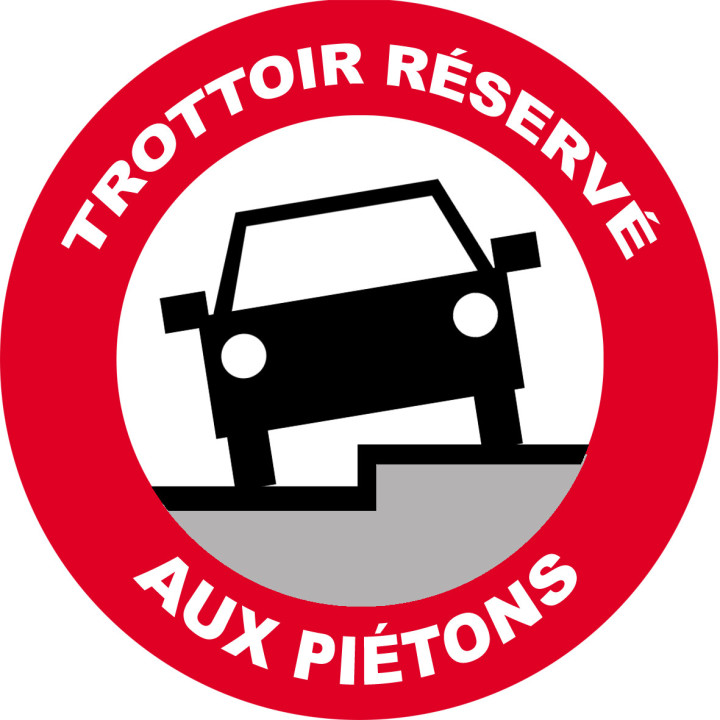Trottoir réservé aux piétons (15x15cm) - Sticker/autocollant