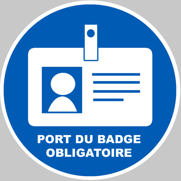 Port du badge obligatoire - 20x20cm - Sticker/autocollant