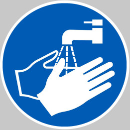 Lavez-vous les mains - 15x15cm - Sticker/autocollant
