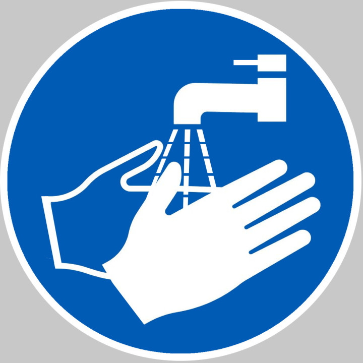 Lavez-vous les mains - 15x15cm - Sticker/autocollant
