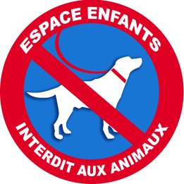 Espace enfants interdit aux animaux - 10x10cm - Sticker/autocollant