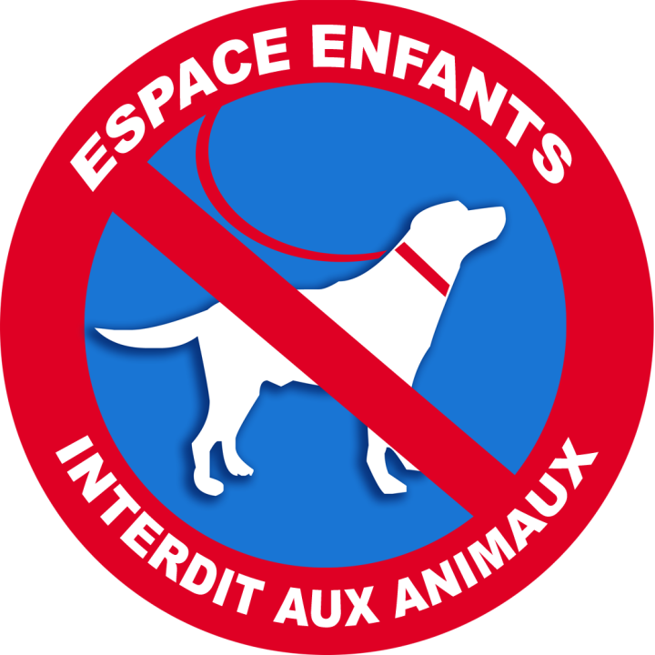 Espace enfants interdit aux animaux - 5x5cm - Sticker/autocollant