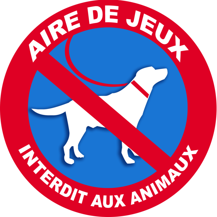 Air de jeux interdit aux animaux - 20x20cm - Sticker/autocollant