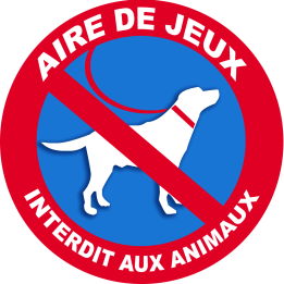 Air de jeux interdit aux animaux - 15x15cm - Sticker/autocollant