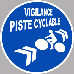 Vigilance piste cyclable - 20x20cm - Sticker/autocollant