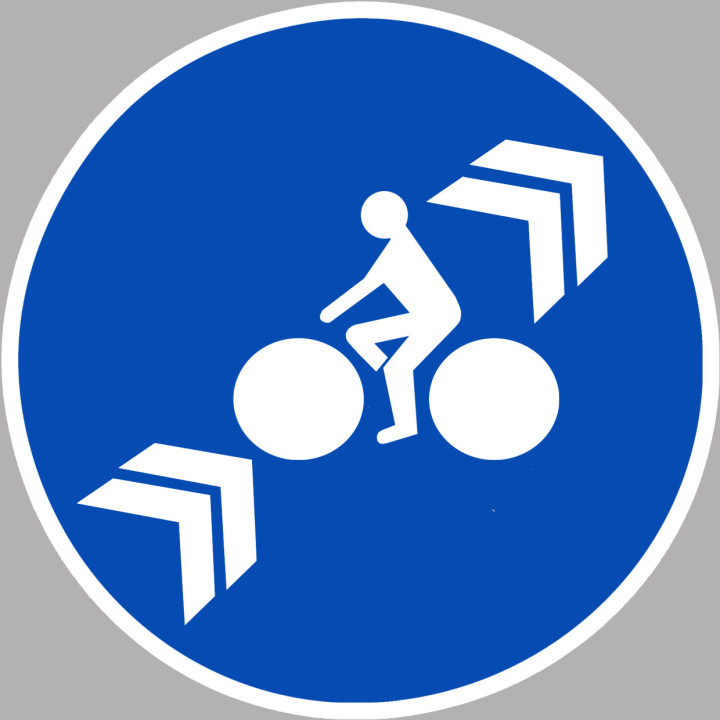 Piste cyclable - 15x15cm - Sticker/autocollant