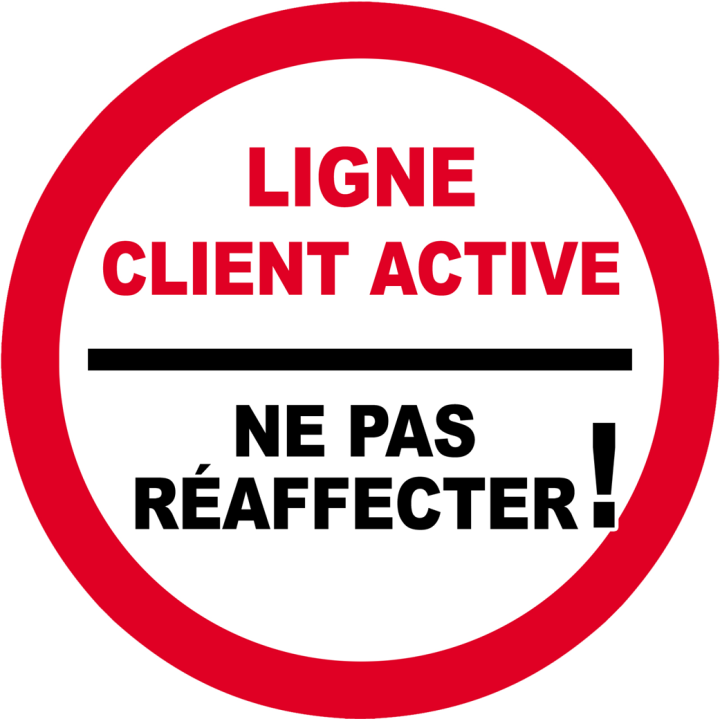 Ligne client active - 5x5cm - Sticker/autocollant