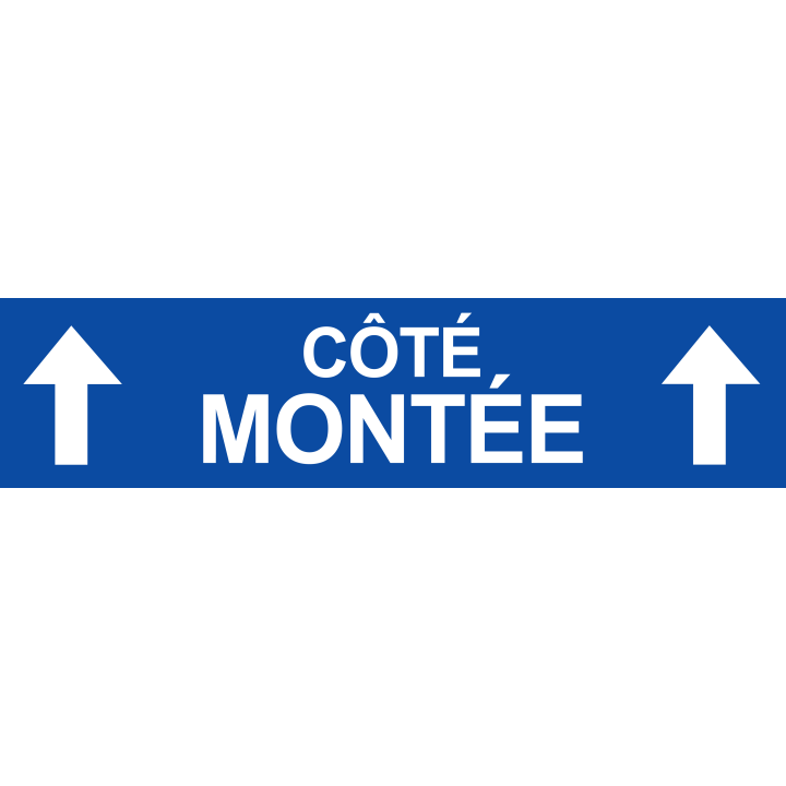 Coté montée vers haut bleu  (29x7cm) - Sticker/autocollant