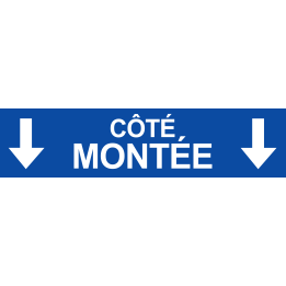 Coté montée vers bas bleu  (29x7cm) - Sticker/autocollant